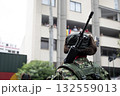 Soldier with rifle, Armed military in operation, Armed forces in action 132559013