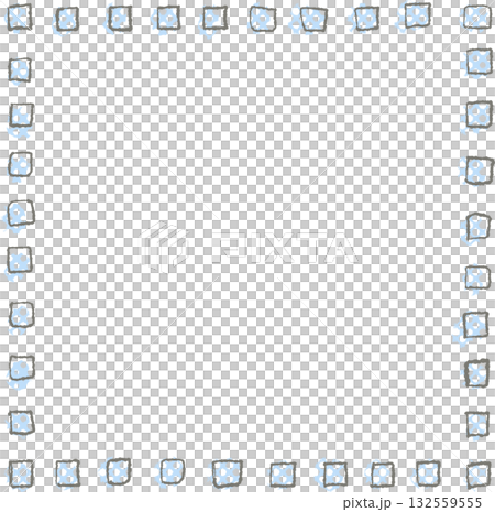 Hand-drawn light blue dots and small square frame 132559555