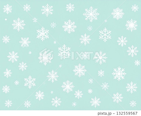 水色の背景に雪が降っている冬のイラスト 132559567