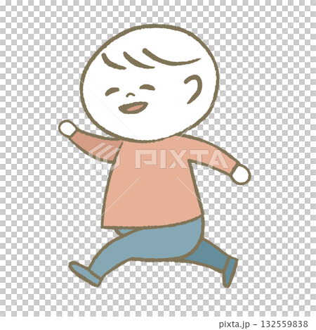 Happy child running pink 132559838
