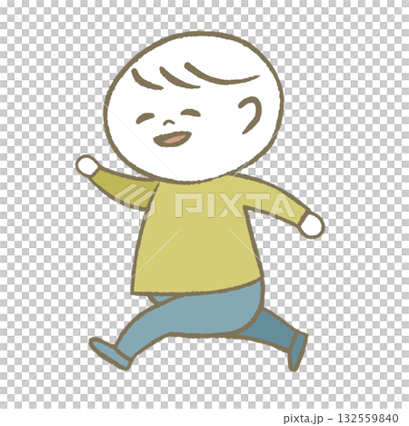 Happy child running yellow Happy child running yellow 132559840