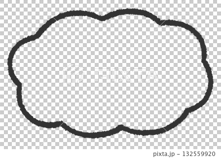 Hand-drawn cloud-shaped frame (horizontal) 132559920