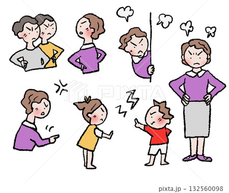 主婦の日常喜怒哀楽イラスト 主婦の日常喜怒哀楽イラスト 132560098