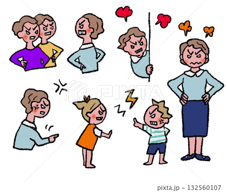 主婦の日常喜怒哀楽イラスト」 132560107