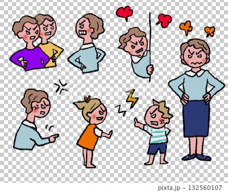 主婦の日常喜怒哀楽イラスト」 132560107