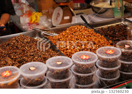 Vegetarian Festival (J Festival) In Thailand at Yaowarat China town, Street food vegetable mushroom sweet sesame food 132560230