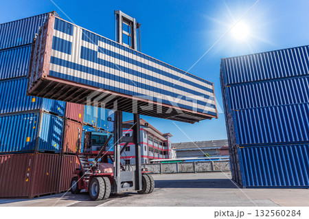 Products shipping cargo goods with Greece flag for import export business from Greece country 132560284