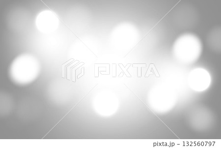 White and Gray Bokeh Light Background with Soft Glow Effect, Abstract Minimal Blur Design for Modern and Elegant Style 132560797