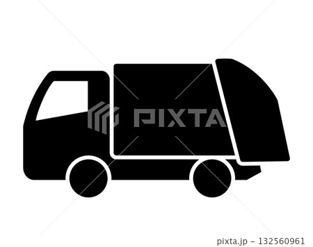 ゴミ収集車_シルエット ゴミ収集車_シルエット 132560961
