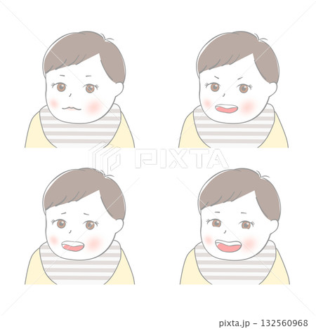 赤ちゃん 表情のセット 赤ちゃん 表情のセット 132560968