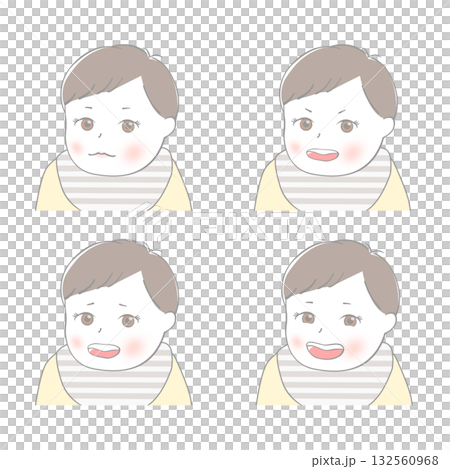 赤ちゃん 表情のセット 赤ちゃん 表情のセット 132560968