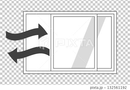窓を開けて換気をするイメージイラスト モノクロ 窓を開けて換気をするイメージイラスト モノクロ 132561192