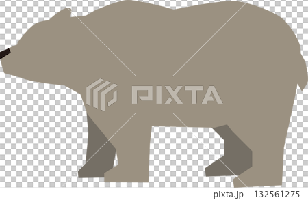 Simple horizontal bear silhouette illustration 132561275