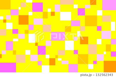 幾何学模様 四角形 黄色 ピンク オレンジ色 白色 幾何学模様 四角形 黄色 ピンク オレンジ色 白色 132562343