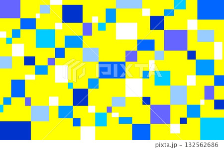 幾何学模様 四角形 黄色 ブルー 白色 幾何学模様 四角形 黄色 ブルー 白色 132562686