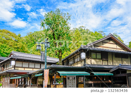 高尾山　清滝駅前広場　柿の木が屋根を貫く蕎麦屋　（高橋屋） 132563436