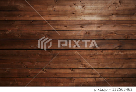 木目や節のある黒褐色の板が並ぶ横長の背景画像2 132563462