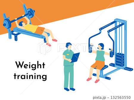 筋トレに励む人たち 筋トレに励む人たち 132563550