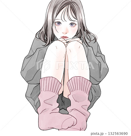 厚手の靴下を履いている女性 132563690