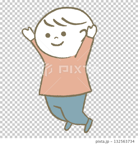 快樂跳躍的孩子粉紅 快樂跳躍的孩子粉紅 132563734