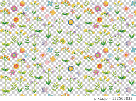 北歐風格可愛水彩花卉圖案 2 132563832