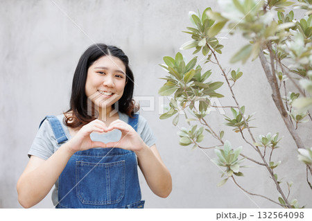 Cute Lovely Friendly Asian Women Young Teen Girl, Healthy plus size happy smiling portrait Cute Lovely Friendly Asian Women Young Teen Girl, Healthy plus size happy smiling portrait 132564098