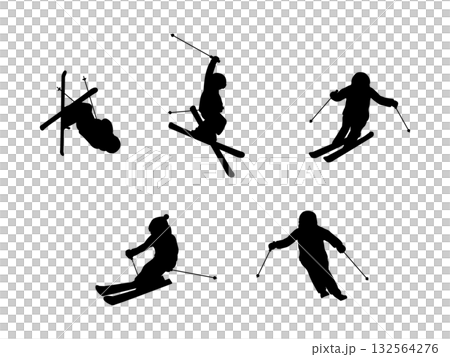 スキーイラストシルエット 132564276