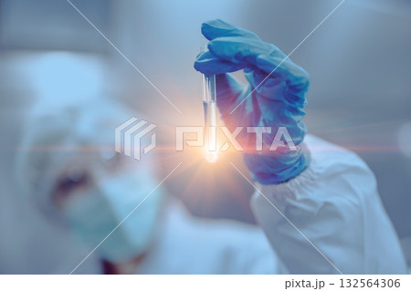 Pharmaceutical scientist team working research and study new medical formula in laboratory work 132564306