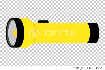 Yellow flashlight illustration for disaster prevention and camping 132564584