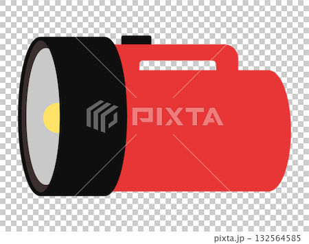 Red flashlight illustration for safety and disaster prevention design Red flashlight illustration for safety and disaster prevention design 132564585