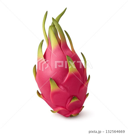 ドラゴンフルーツのリアルタッチな背景透過された切り抜きイラスト 132564669
