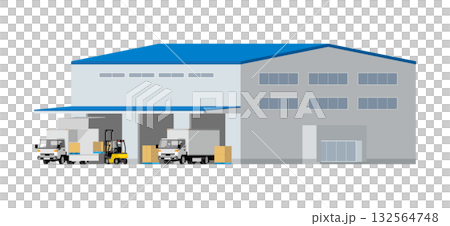 物流中心及卡車裝卸貨物 132564748