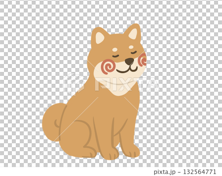 正面を向いて座る柴犬のイラスト 132564771