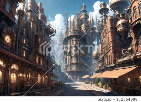 スチームパンク風の風景 132564999