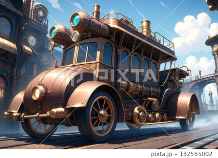 スチームパンク風の風景(乗り物) 132565002