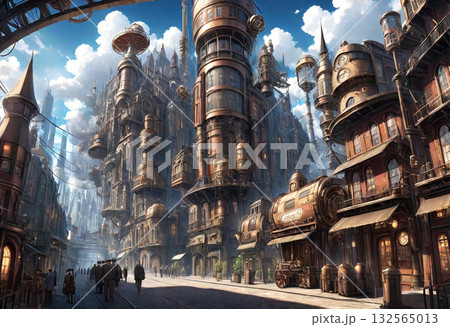 スチームパンク風の風景 132565013