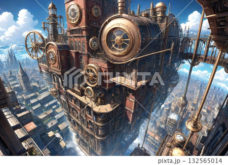 スチームパンク風の風景 132565014