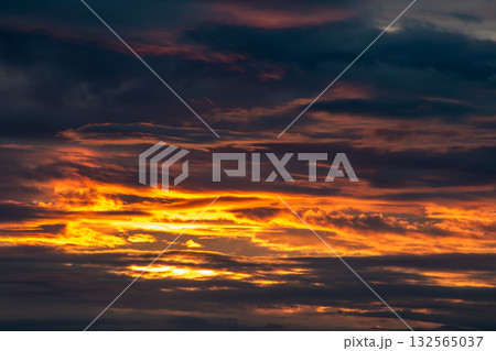 Skyscape Light and Contrast - Visual Dramatic Sunset 132565037