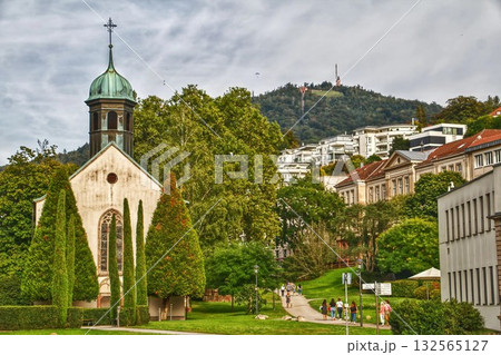 Chapel with Green Dome in Central Baden-Baden, Germany 132565127
