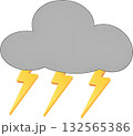 Weather Symbol for Thunderstorm and Storm. 132565386