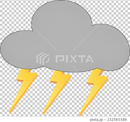 Weather Symbol for Thunderstorm and Storm. 132565386