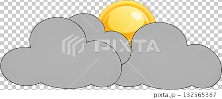 Simple Weather Icon: Partly Cloudy. 132565387