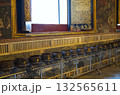The alms bowl of a Buddhist monk for Donation, inside Wat Pho, Wat Phra Chetuphon, Bangkok Thailand 132565611
