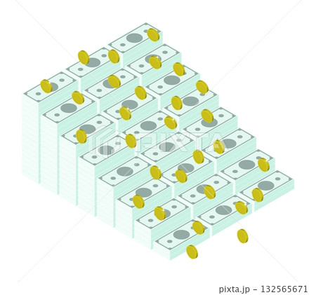 Isometric concept of a banking financial pyramid. Isolated cartoon vector on white background top view Isometric concept of a banking financial pyramid. Isolated cartoon vector on white background top view 132565671