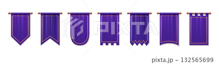 Purple medieval pennant collection Purple medieval pennant collection 132565699