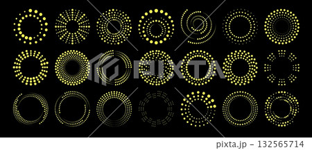 Yellow dot radial ripple patternsのイラスト素材 [132565714] - PIXTA