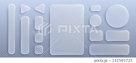 Liquid glass ui design elements set Liquid glass ui design elements set 132565725