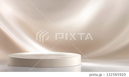 高級感あるプロダクトディスプレイ用背景(ホワイト系) 高級感あるプロダクトディスプレイ用背景(ホワイト系) 132565920