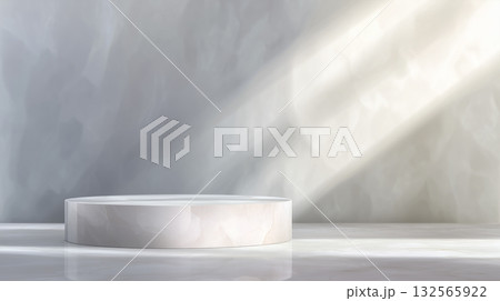 高級感あるプロダクトディスプレイ用背景（ホワイト系） 132565922
