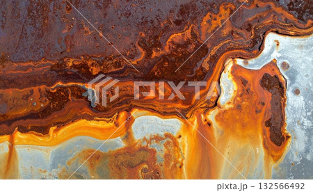 《AI画像》錆びた鉄板の表面 132566492